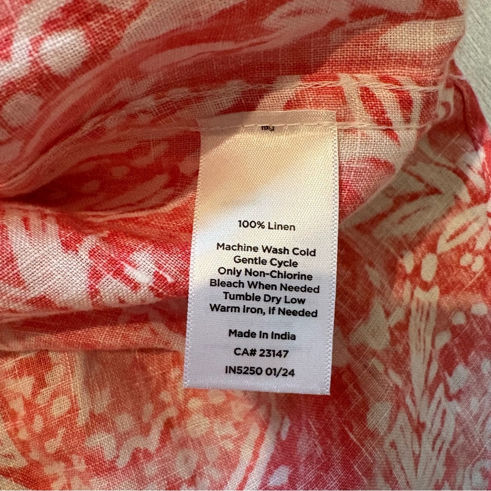 NWT, Talbots Linen Boyfriend Shirt - Brushed Paisley, Sz Petite Lg - Picture 16 of 16